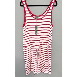 Red White Striped Women's Knit Tank Romper from Cabela’s  Sz L NEW